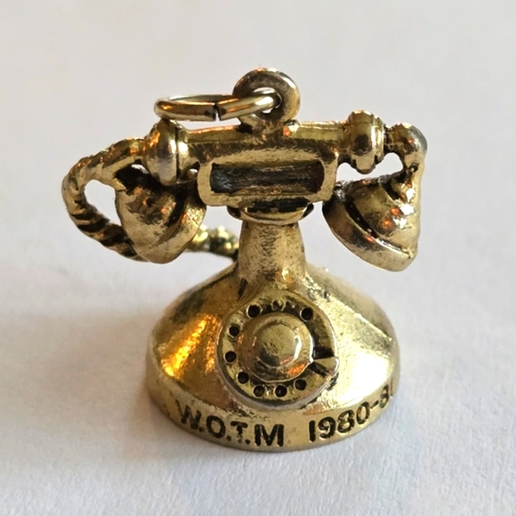 Vintage Jewelry - Vintage pendant WOTM telephone phone rotary Women of the Moose LOOM